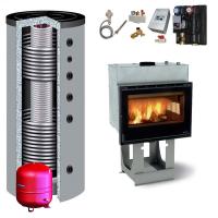 Kamineinsatz wasserführend La Nordica Focolare 80 Idro Crystal Bauart 15,4 kw + Hygienespeicher